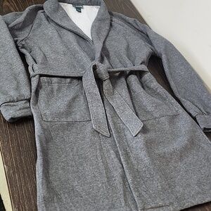 Hammacher Schlemmer Bath Robe Chunky Cozy Lounge Wear Gray Large Unisex